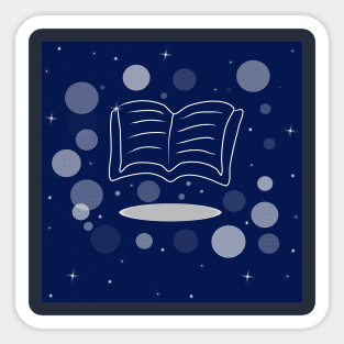 Book, reading, education. Banner, illustration with dark blue color background Sticker